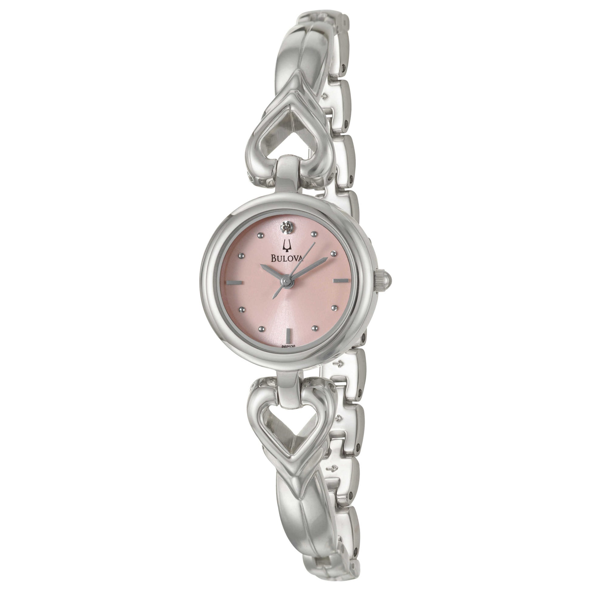 Front view of Bulova Diamonds Women's Japanese Quartz (Battery-Powered) Watch 96P136