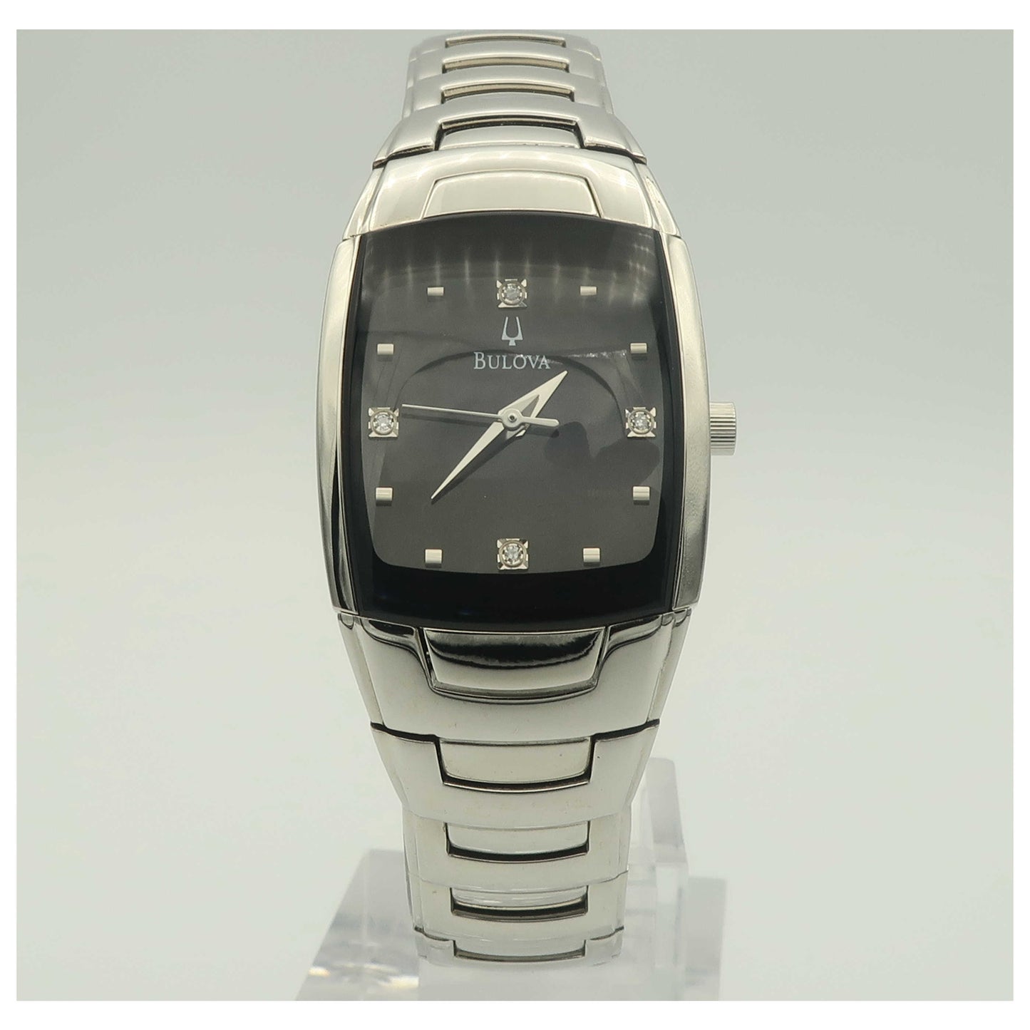 Front view of Bulova Diamonds Women's Japanese Quartz (Battery-Powered) Watch 96P15-SD