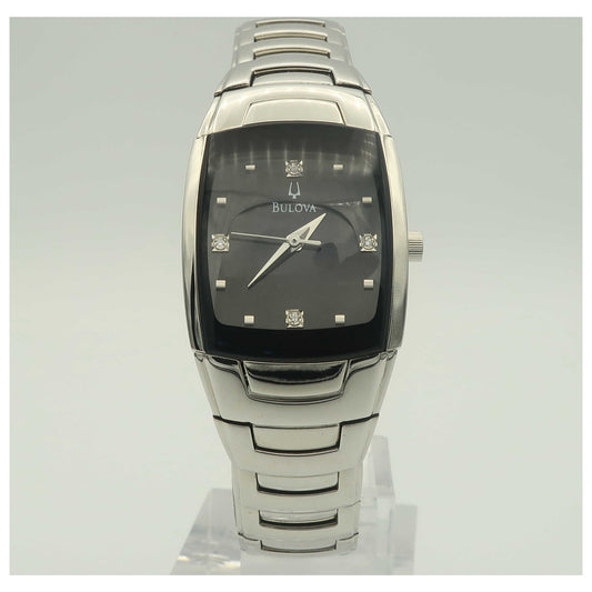 Front view of Bulova Diamonds Women's Japanese Quartz (Battery-Powered) Watch 96P15-SD