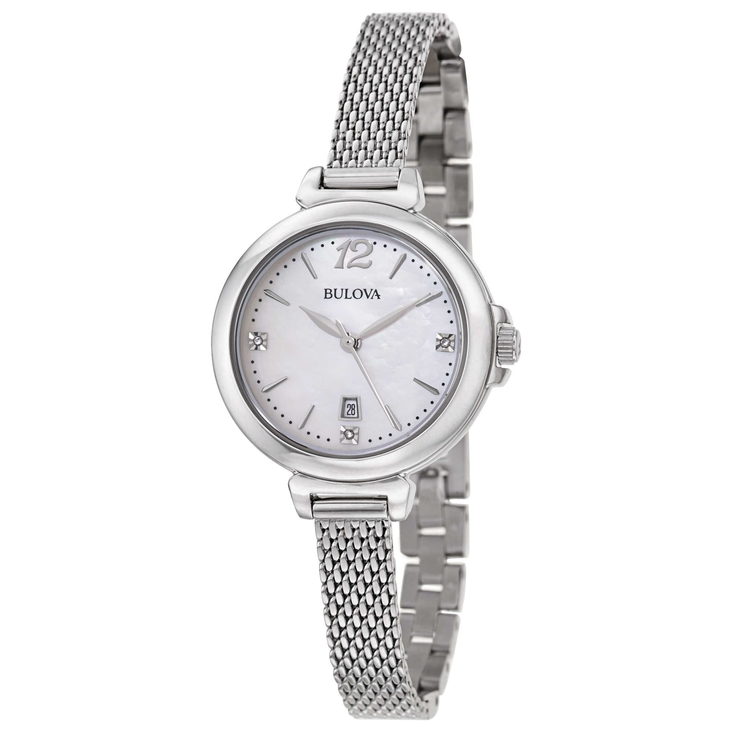 Front view of Bulova Diamonds Women's Japanese Quartz (Battery-Powered) Watch 96P150