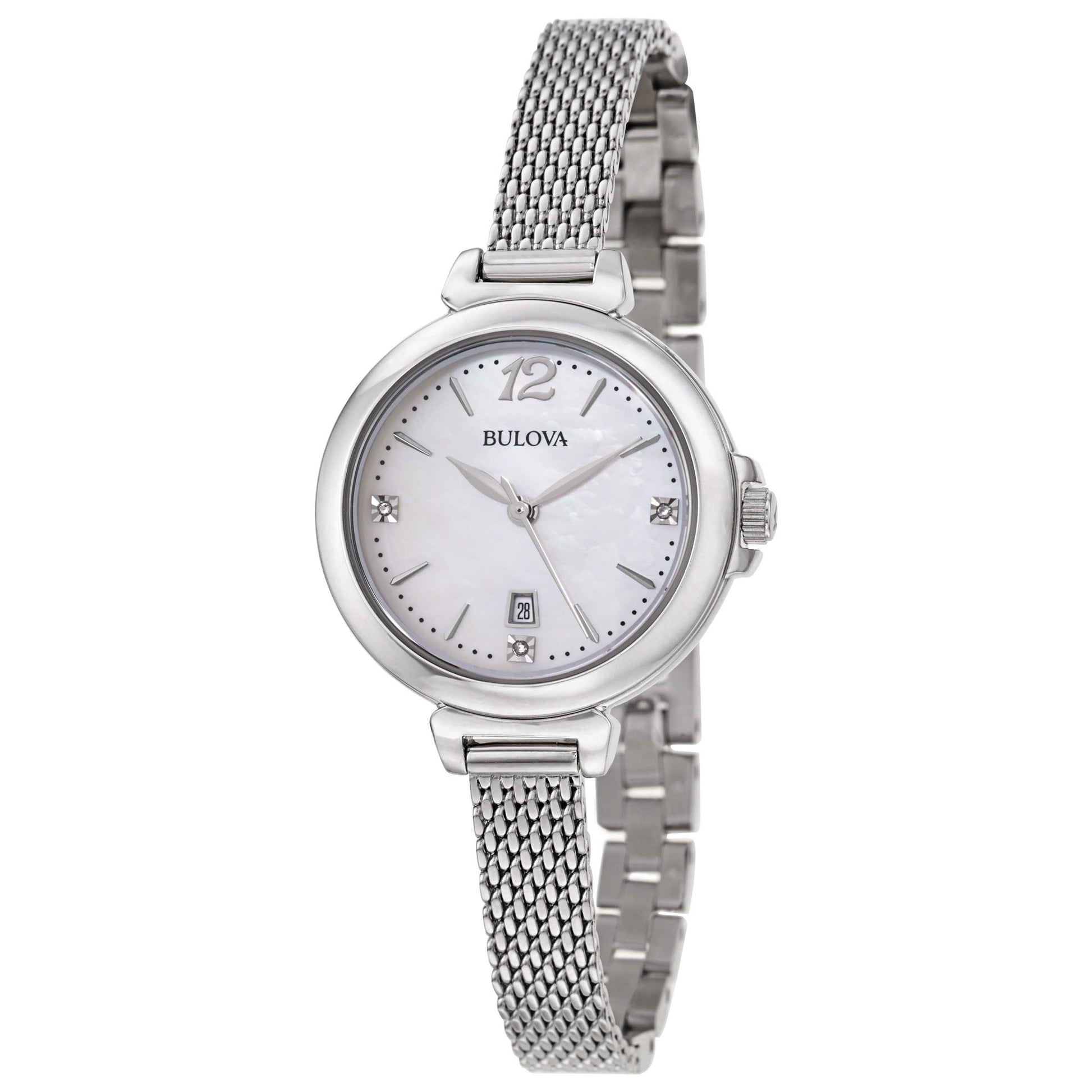 Front view of Bulova Diamonds Women's Japanese Quartz (Battery-Powered) Watch 96P150