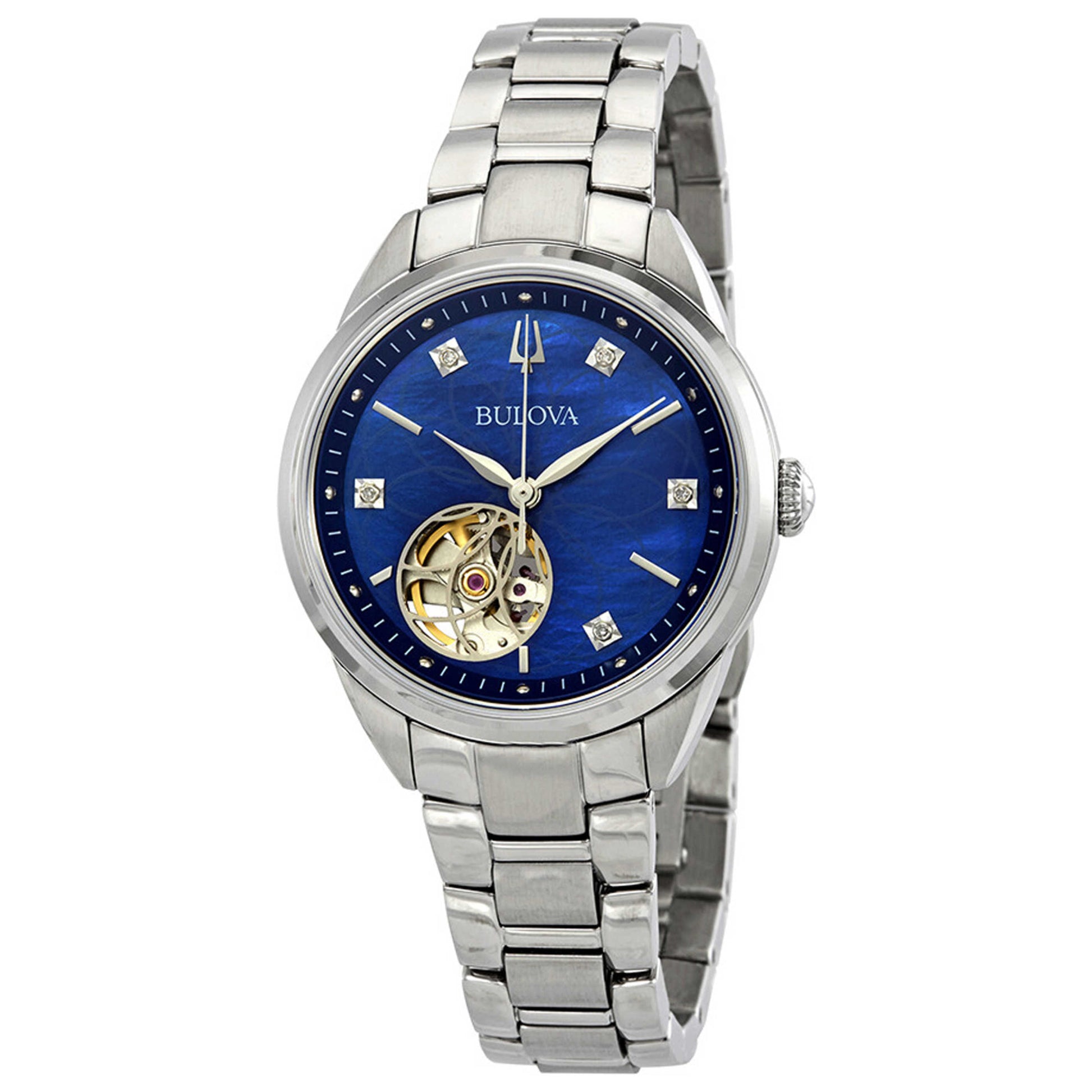 Front view of Bulova Sutton Women's Automatic Watch 96P191