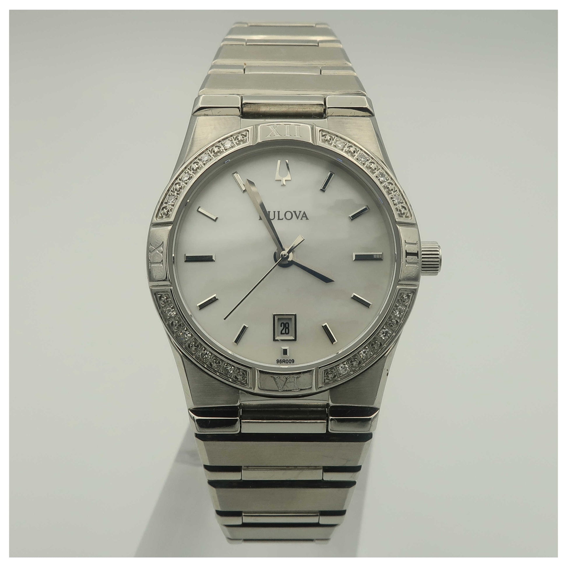 Front view of Bulova Diamonds Women's Quartz Watch 96R009-PO