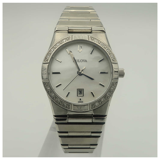 Front view of Bulova Diamonds Women's Quartz Watch 96R009-PO