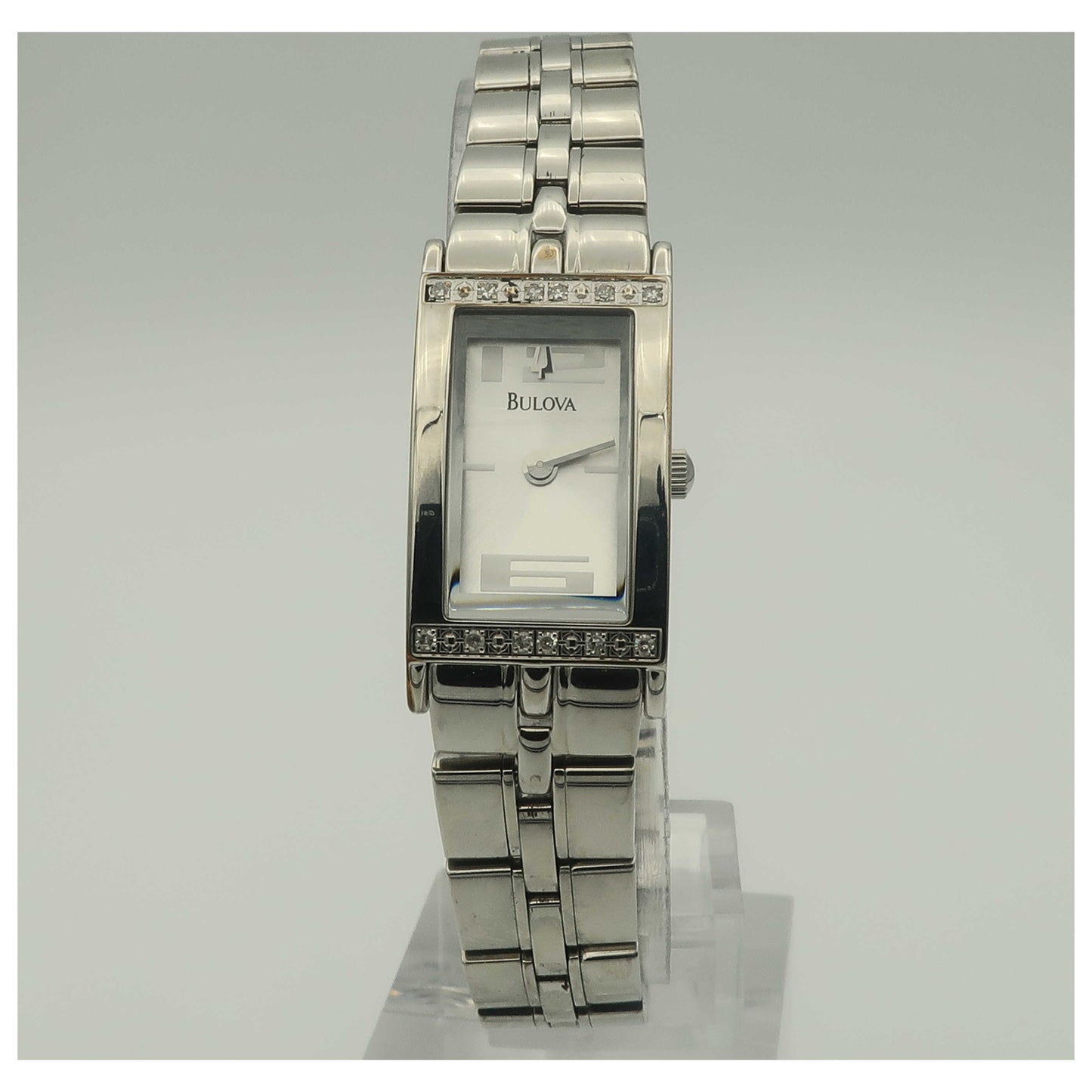 Front view of Bulova Diamonds Women's Quartz Watch 96R07-PO