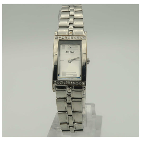 Front view of Bulova Diamonds Women's Quartz Watch 96R07-PO