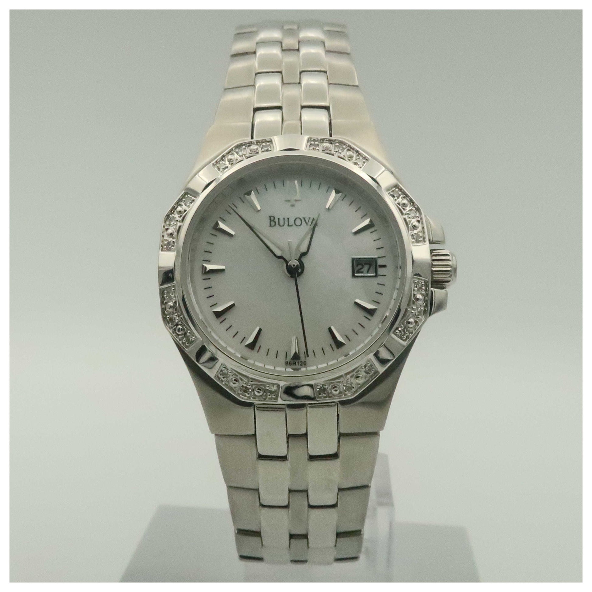 Front view of Bulova Diamonds Women's Quartz Watch 96R126-PO2
