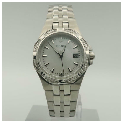 Front view of Bulova Diamonds Women's Quartz Watch 96R126-PO2