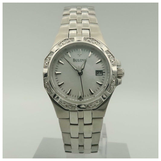 Front view of Bulova Diamonds Women's Quartz Watch 96R126-PO2