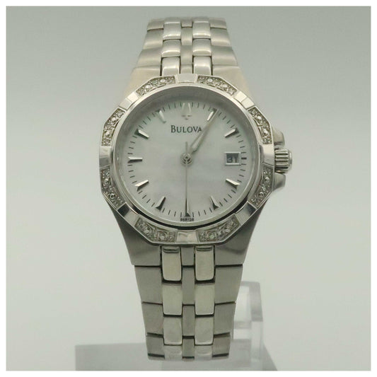 Front view of Bulova Diamonds Women's Quartz Watch 96R126-PO