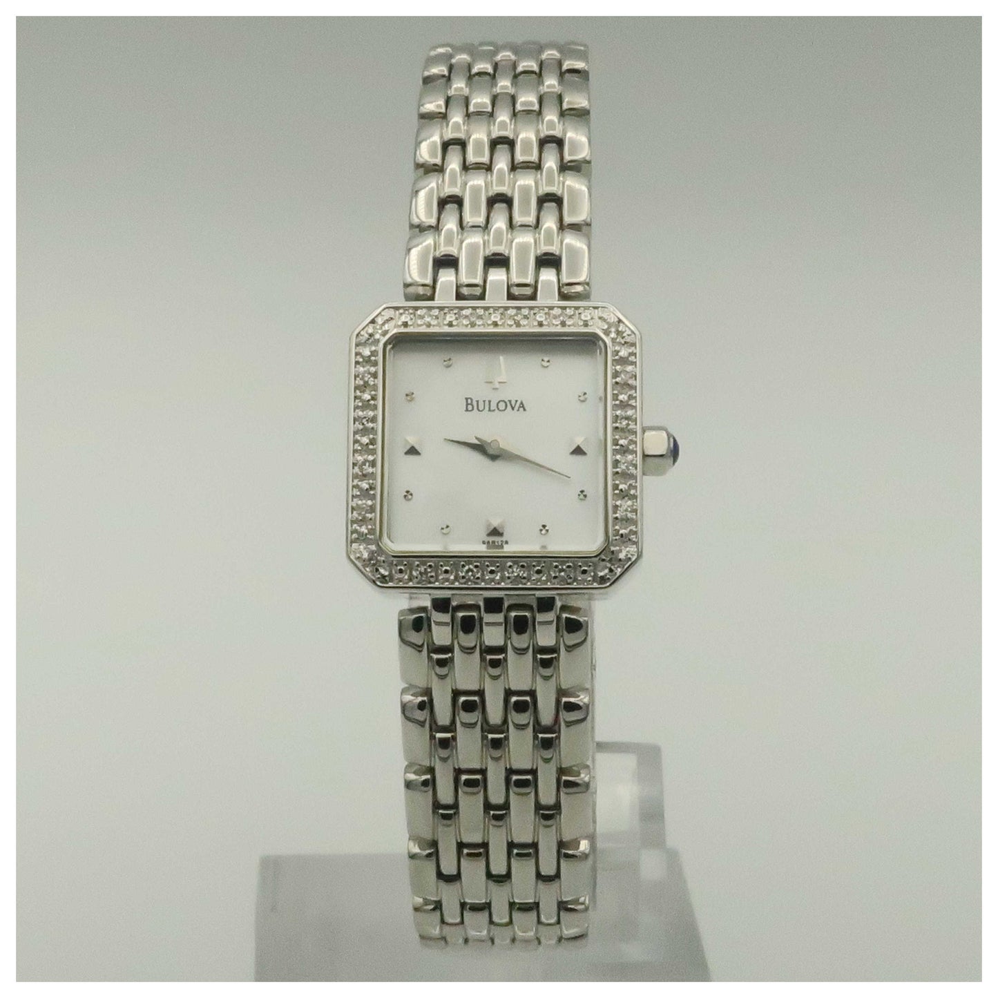 Front view of Bulova Diamonds Women's Quartz Watch 96R128-PO