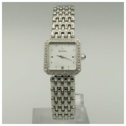 Front view of Bulova Diamonds Women's Quartz Watch 96R128-PO