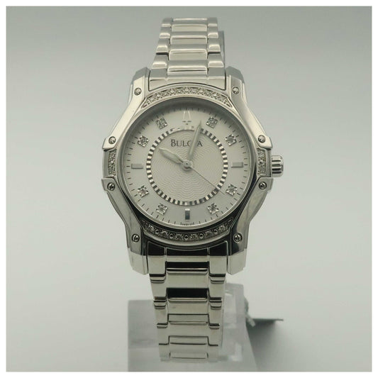 Front view of Bulova Diamonds Women's Quartz Watch 96R137-PO