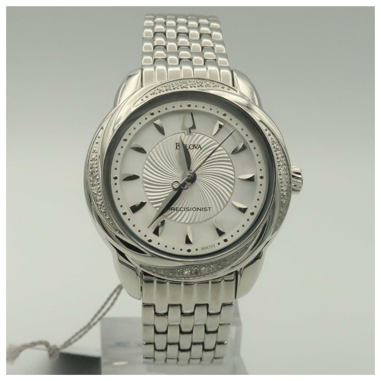 Front view of Bulova Precisionist Women's Japanese Quartz (Battery-Powered) Watch 96R153-PO2