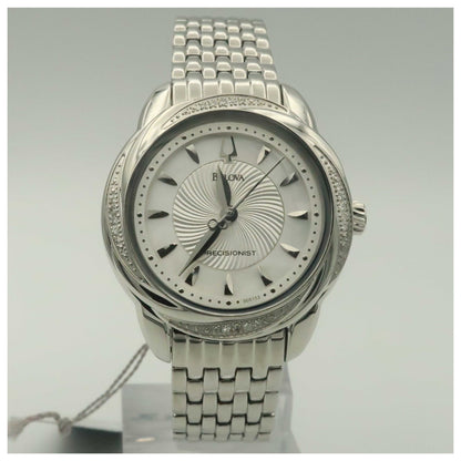 Front view of Bulova Precisionist Women's Japanese Quartz (Battery-Powered) Watch 96R153-PO2