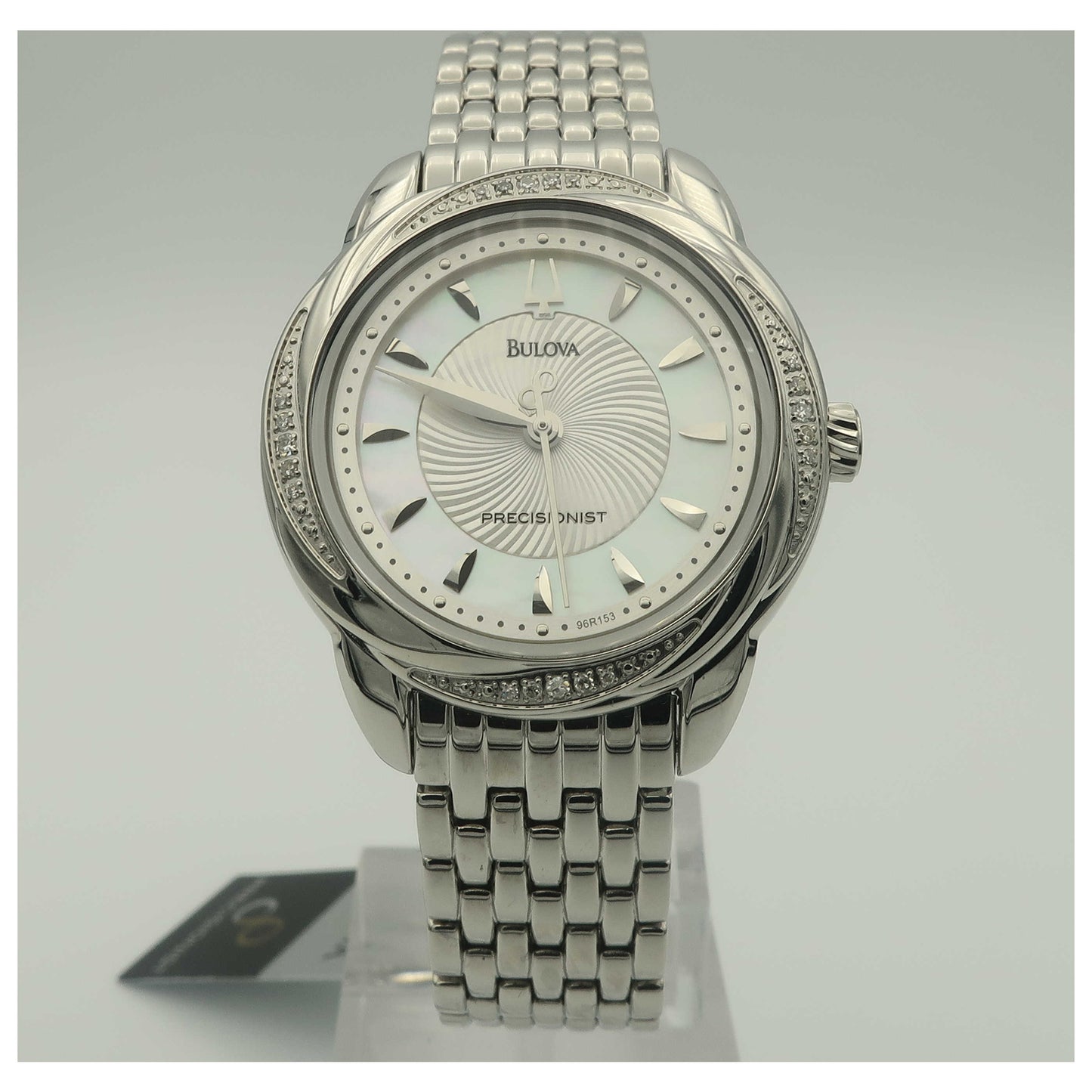 Front view of Bulova Precisionist Women's Japanese Quartz (Battery-Powered) Watch 96R153-PO