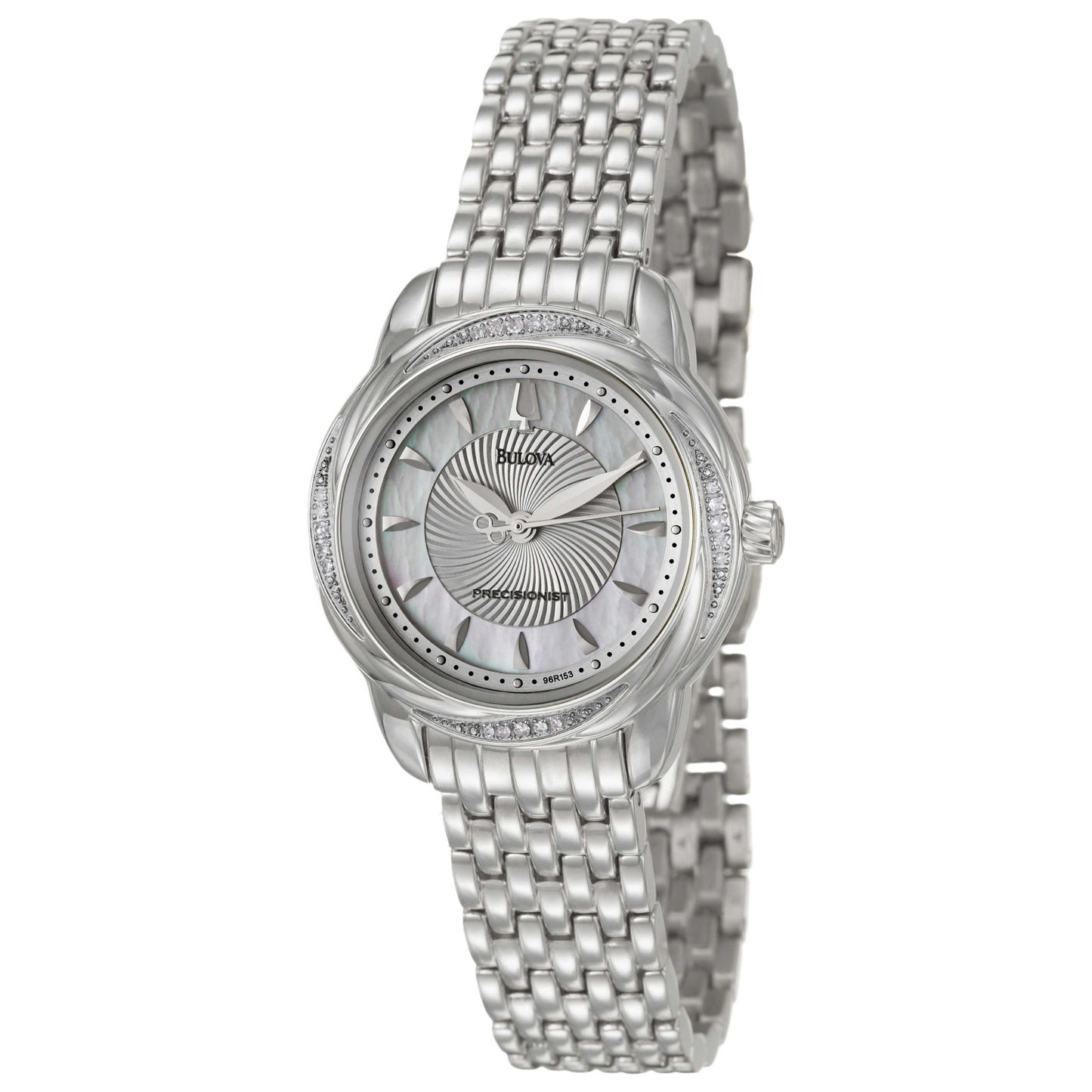 Front view of Bulova Precisionist Women's Japanese Quartz (Battery-Powered) Watch 96R153