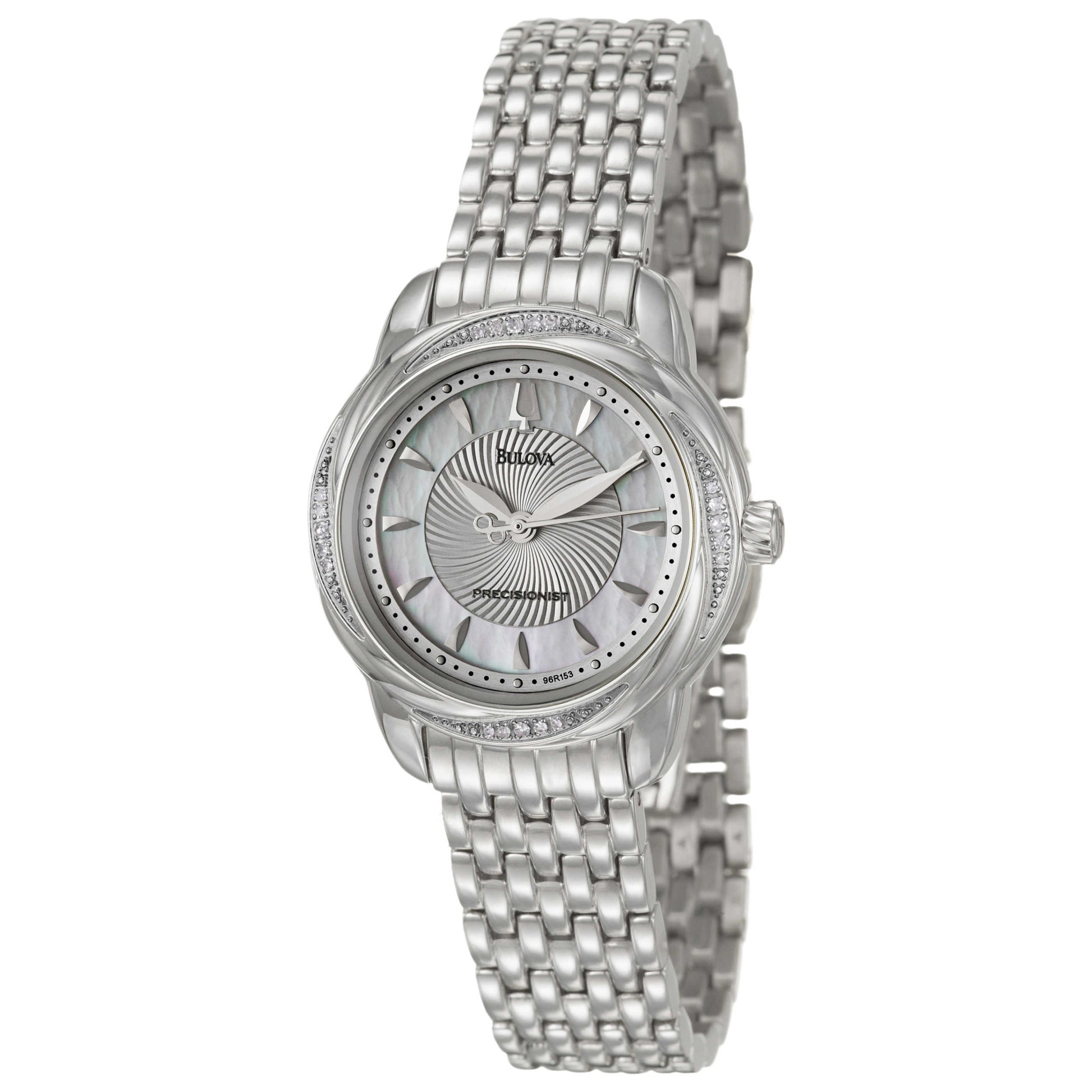 Front view of Bulova Precisionist Women's Japanese Quartz (Battery-Powered) Watch 96R153