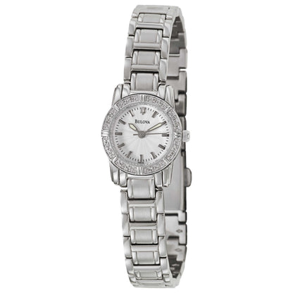 Front view of Bulova Diamonds Women's Japanese Quartz (Battery-Powered) Watch 96R156