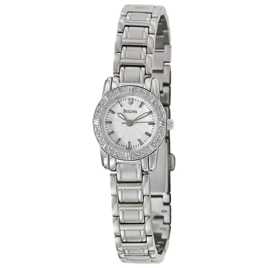 Front view of Bulova Diamonds Women's Japanese Quartz (Battery-Powered) Watch 96R156