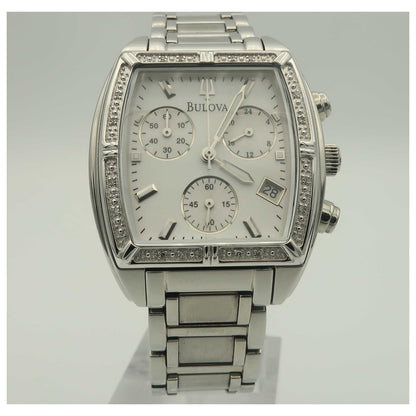 Front view of Bulova Diamonds Women's Japanese Quartz (Battery-Powered) Watch 96R163-PO