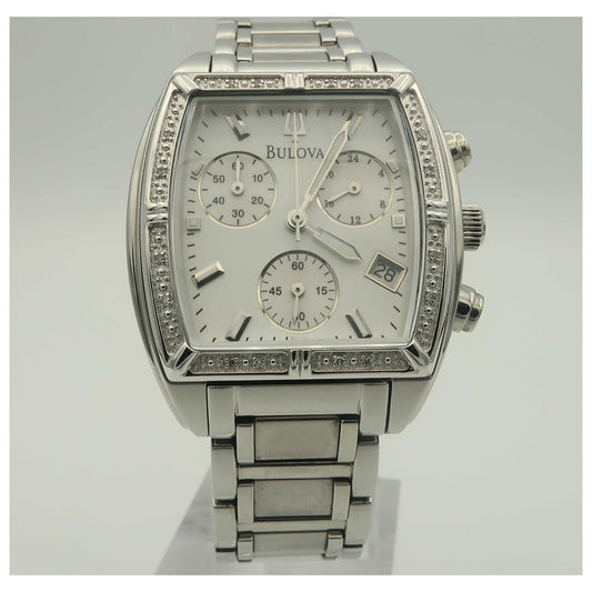 Front view of Bulova Diamonds Women's Japanese Quartz (Battery-Powered) Watch 96R163-PO