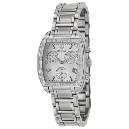 Front view of Bulova Diamonds Women's Japanese Quartz (Battery-Powered) Watch 96R163