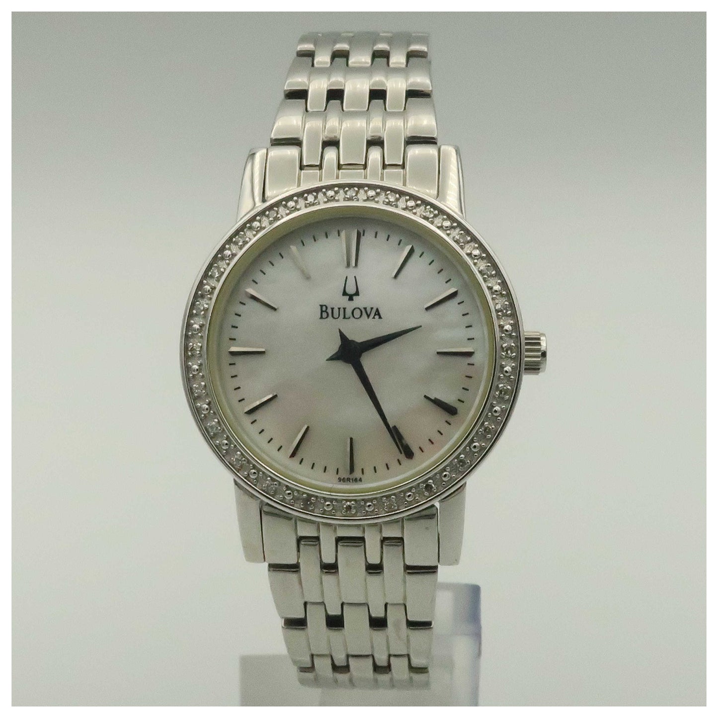 Front view of Bulova Diamonds Women's Quartz Watch 96R164-PO