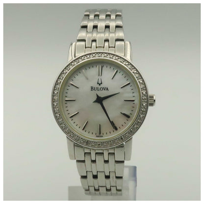 Front view of Bulova Diamonds Women's Quartz Watch 96R164-PO