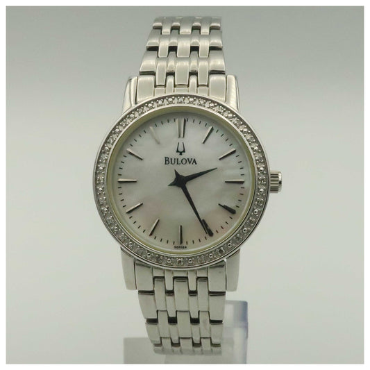 Front view of Bulova Diamonds Women's Quartz Watch 96R164-PO