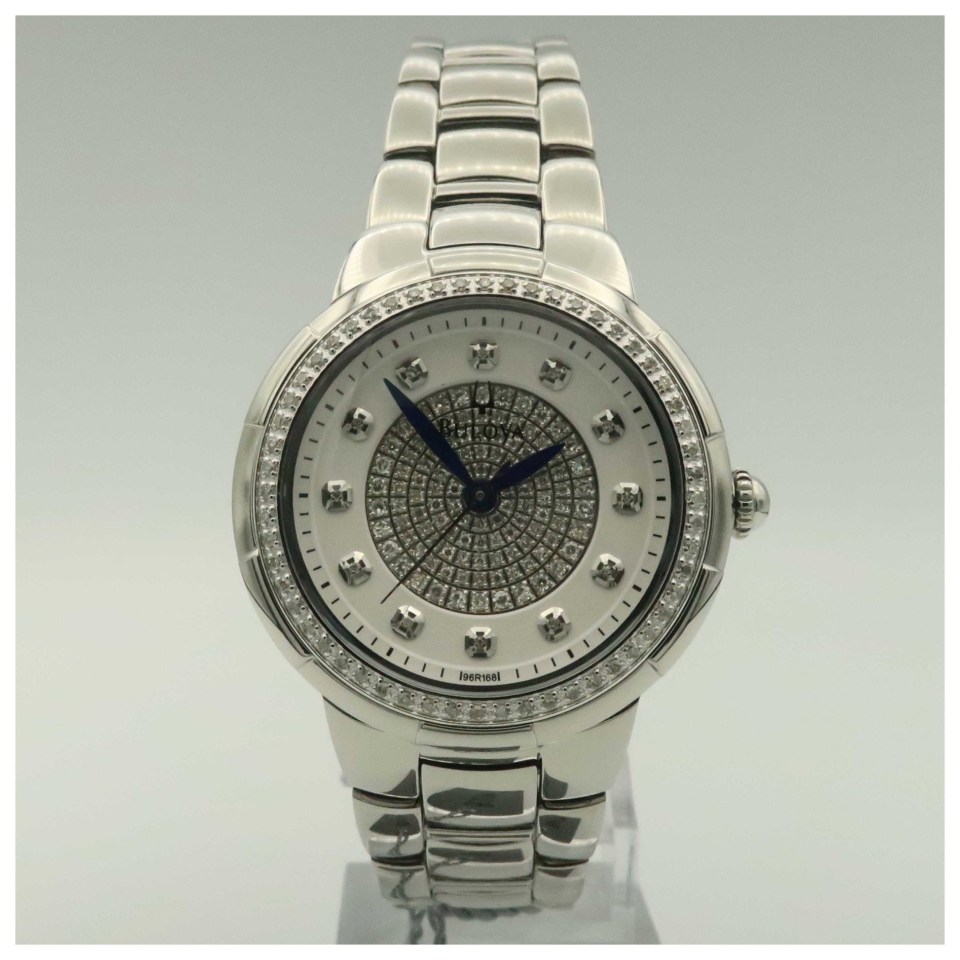 Front view of Bulova Rosedale Women's Japanese Quartz (Battery-Powered) Watch 96R168-SDV