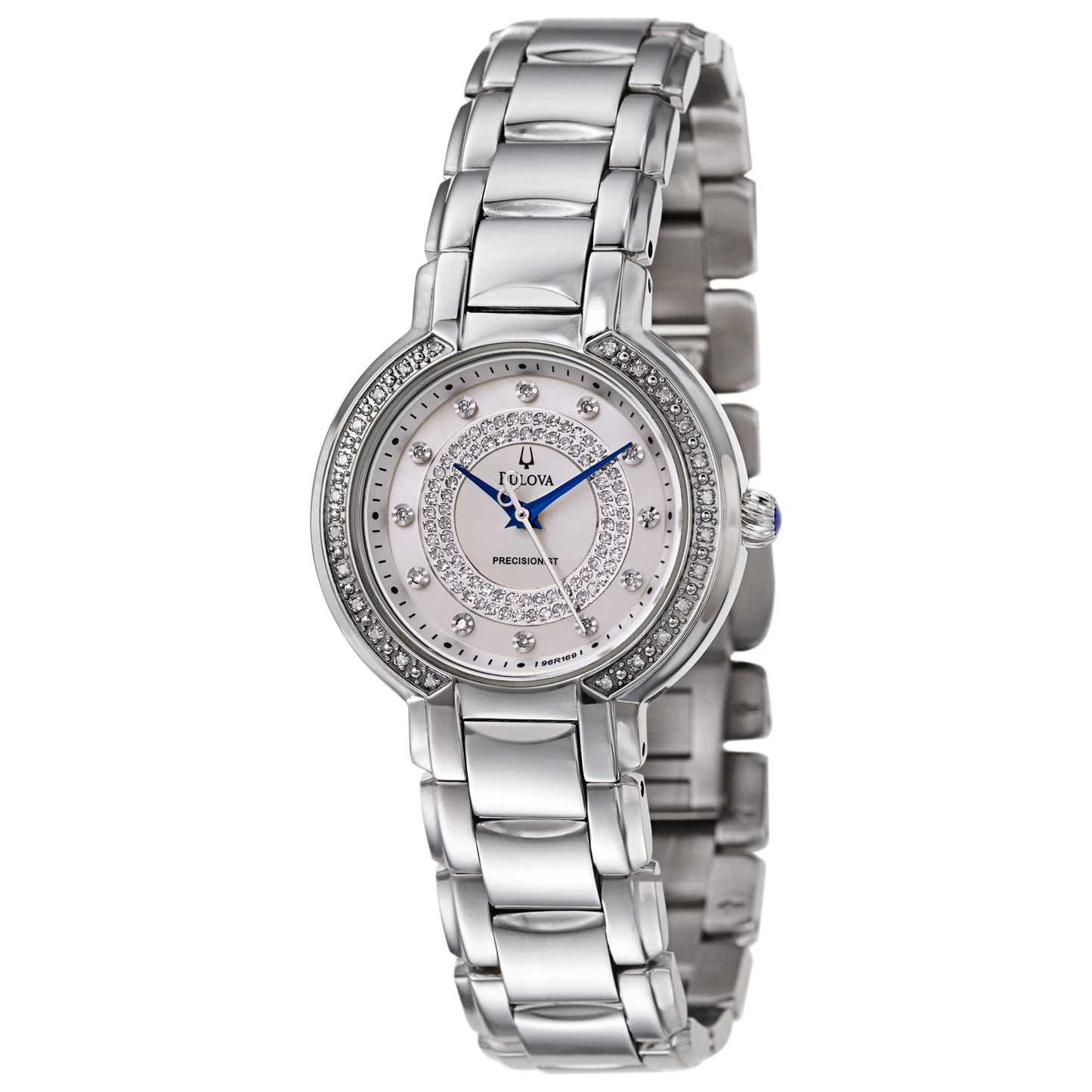 Front view of Bulova Precisionist Women's Japanese Quartz (Battery-Powered) Watch 96R169