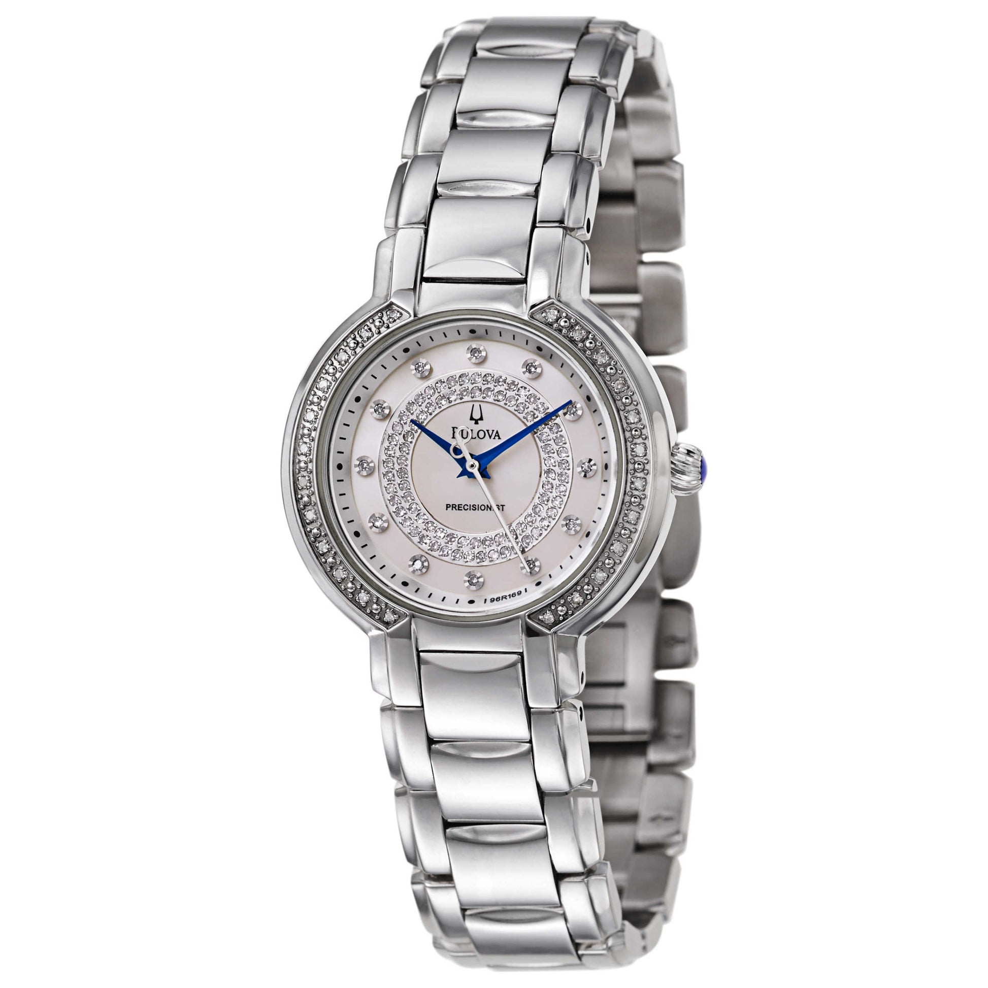 Front view of Bulova Precisionist Women's Japanese Quartz (Battery-Powered) Watch 96R169