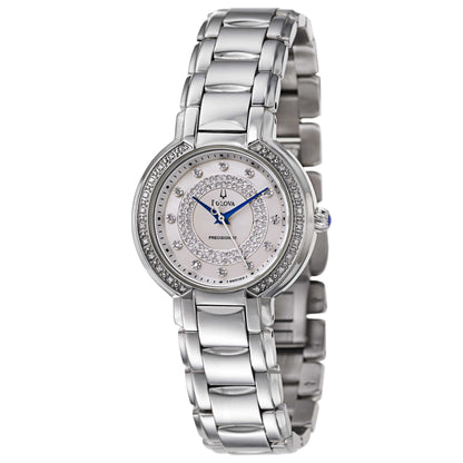 Front view of Bulova Precisionist Women's Japanese Quartz (Battery-Powered) Watch 96R169