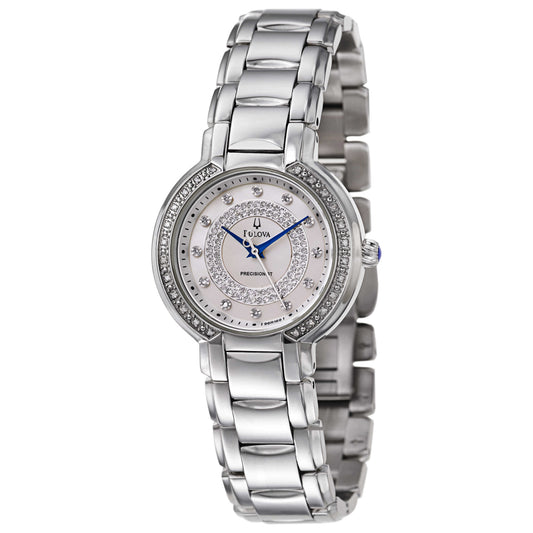 Front view of Bulova Precisionist Women's Japanese Quartz (Battery-Powered) Watch 96R169