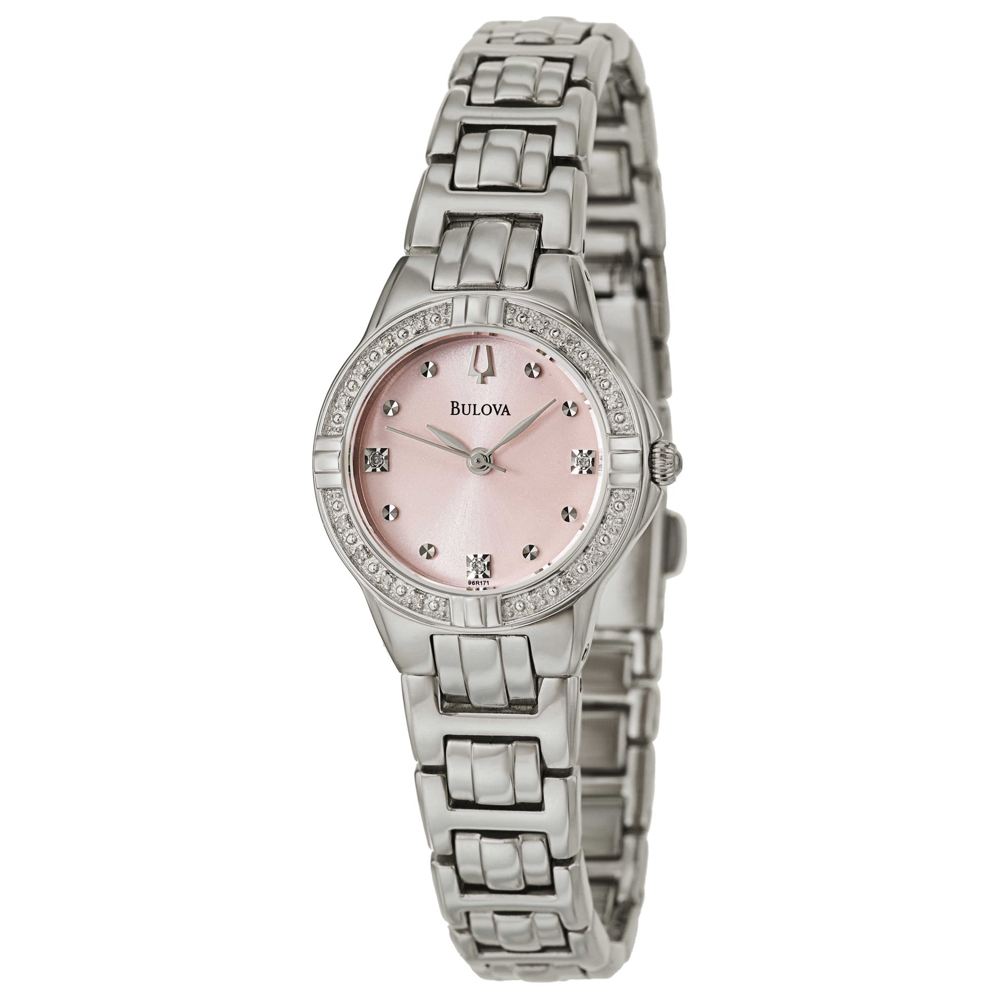 Front view of Bulova Diamonds Women's Japanese Quartz (Battery-Powered) Watch 96R171