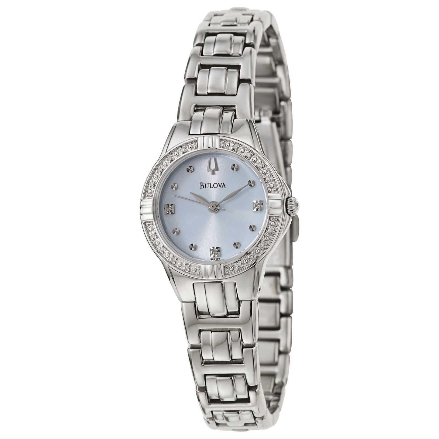 Front view of Bulova Diamonds Women's Japanese Quartz (Battery-Powered) Watch 96R172