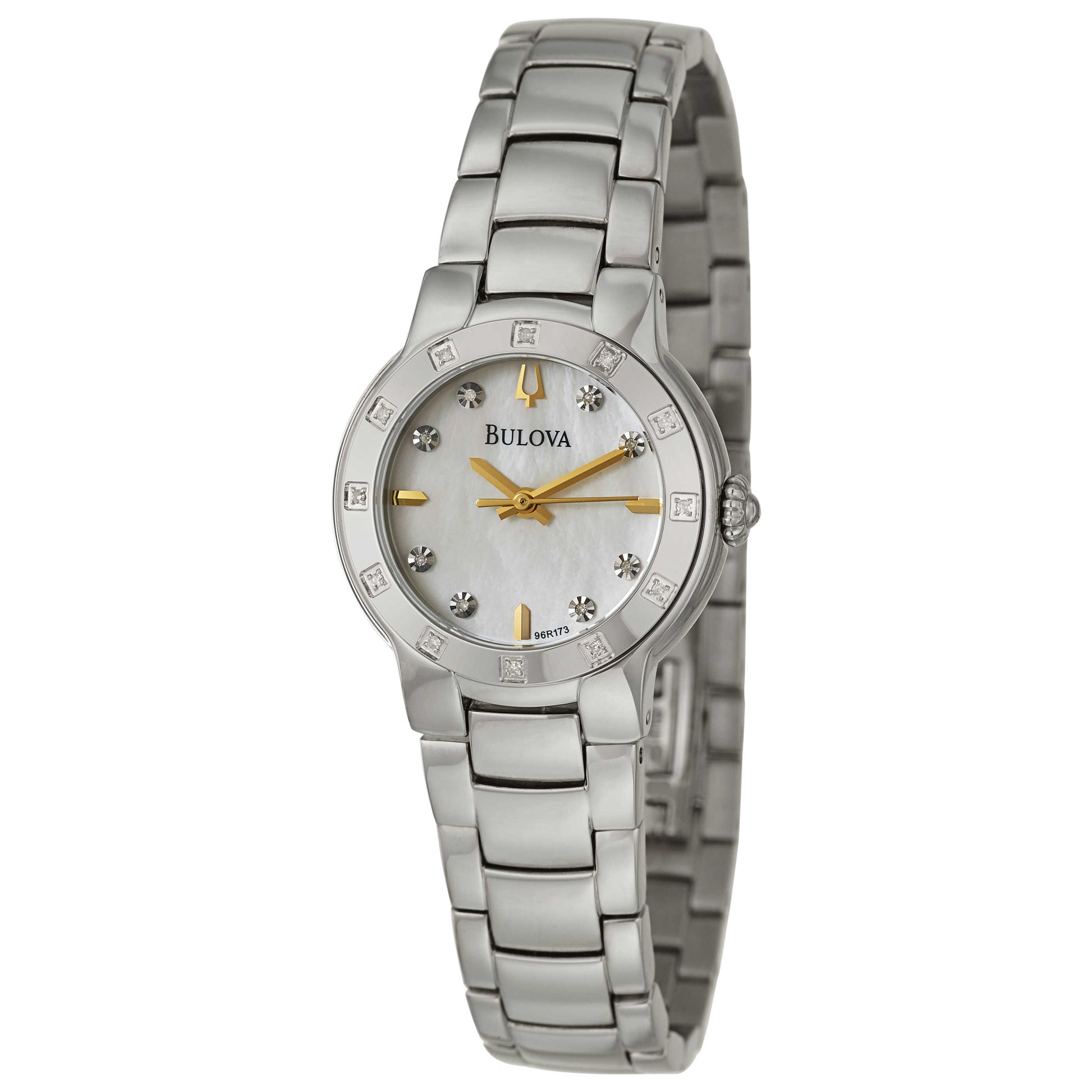 Front view of Bulova Diamonds Women's Japanese Quartz (Battery-Powered) Watch 96R173