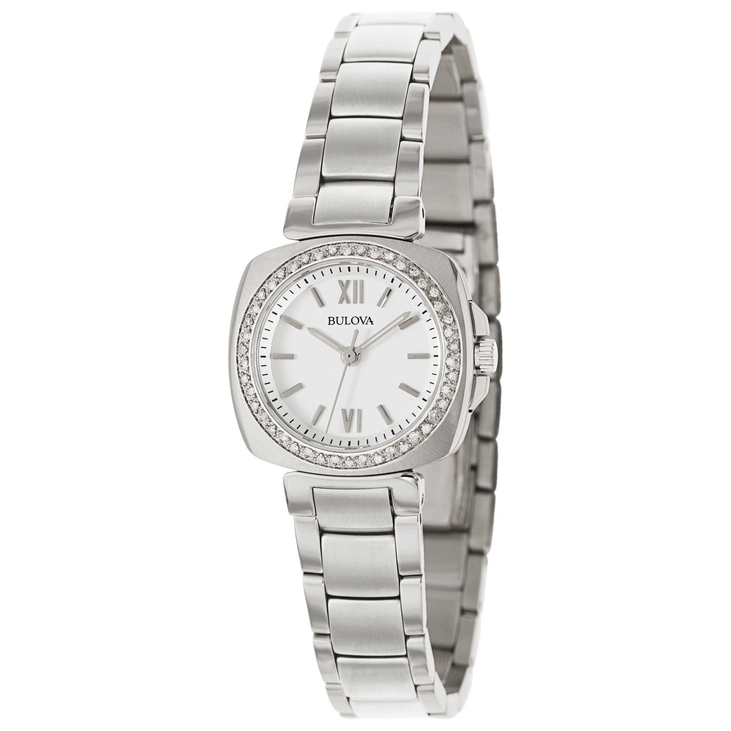 Front view of Bulova Diamonds Women's Japanese Quartz (Battery-Powered) Watch 96R200