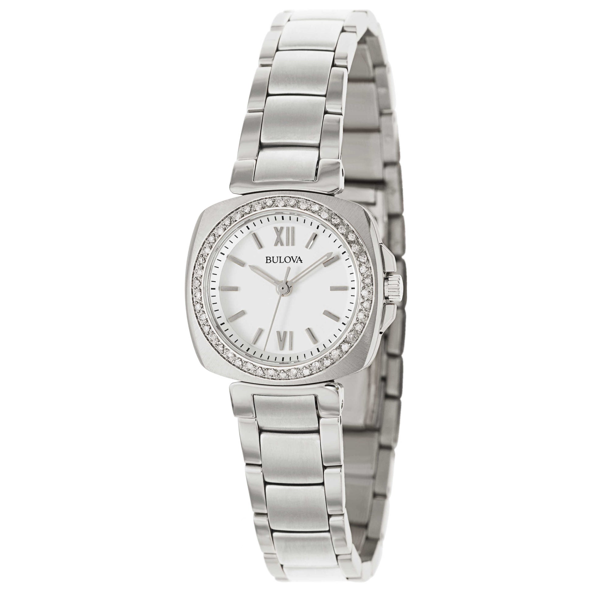 Front view of Bulova Diamonds Women's Japanese Quartz (Battery-Powered) Watch 96R200