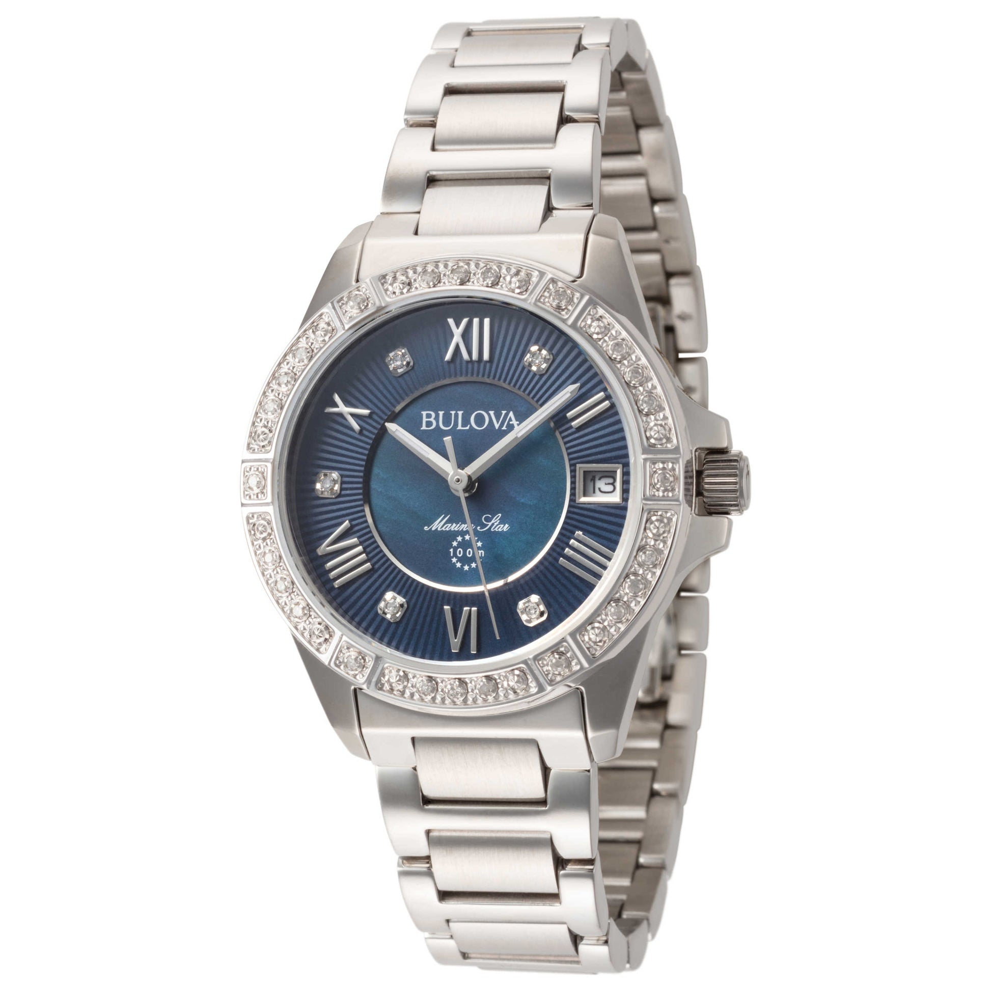 Front view of Bulova Marine Star Women's Quartz Watch 96R215