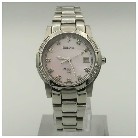Front view of Bulova Marine Star Women's Quartz Watch 96R41-PO