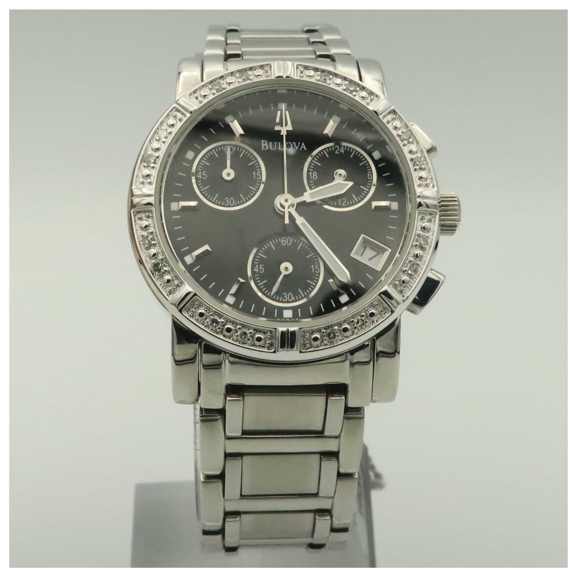 Front view of Bulova Diamonds Women's Watch 96R44-PO