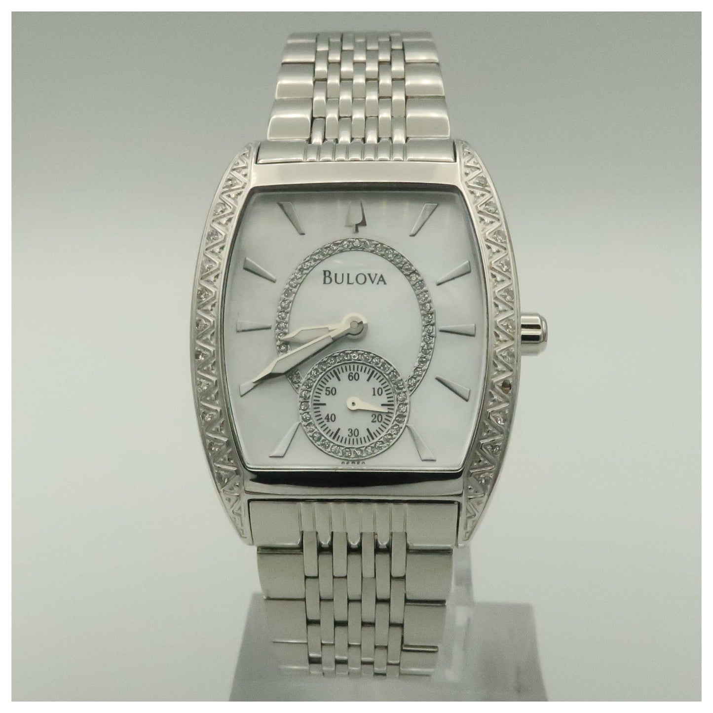 Front view of Bulova Diamonds Women's Quartz Watch 96R50-PO