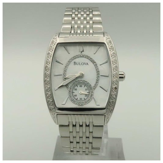 Front view of Bulova Diamonds Women's Quartz Watch 96R50-PO