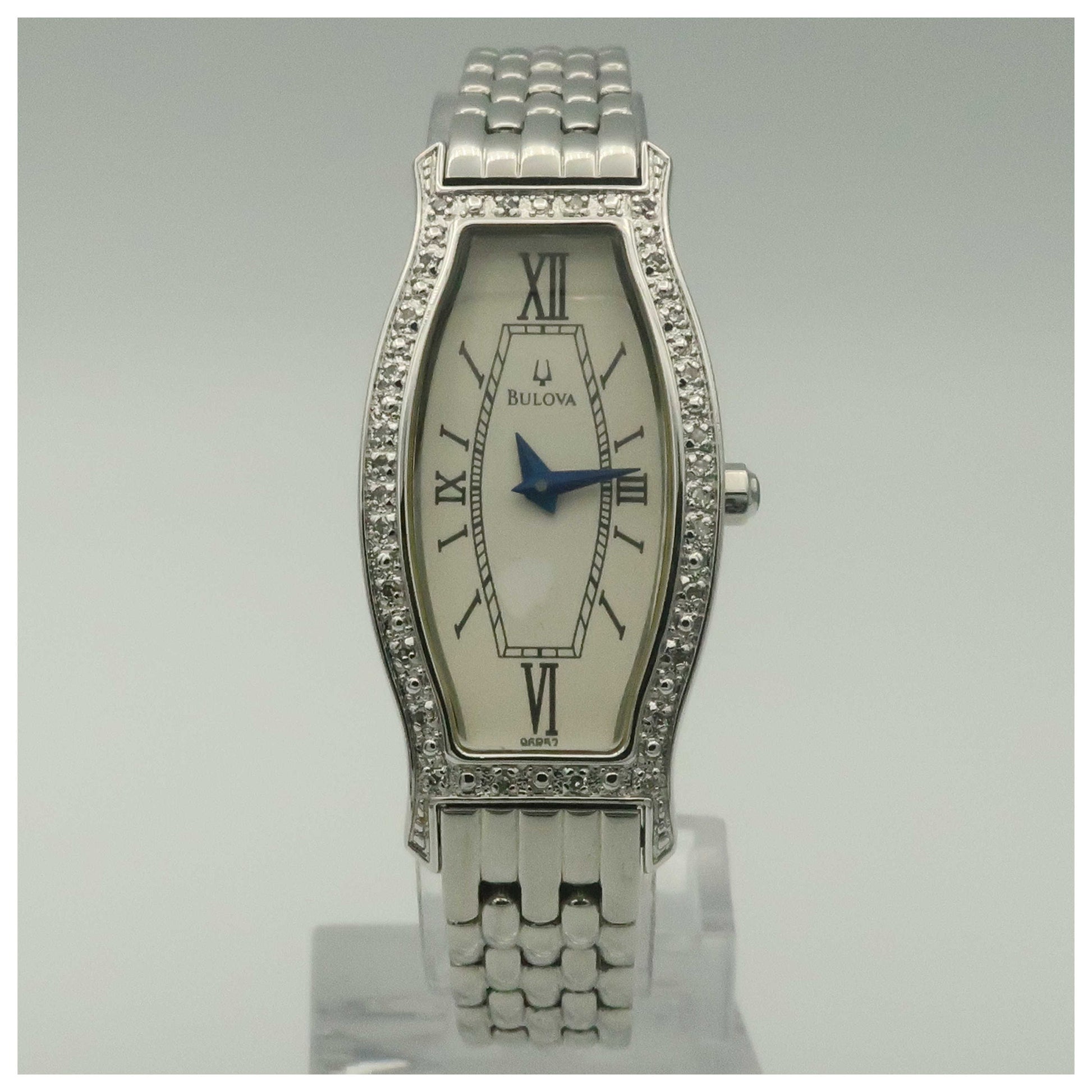Front view of Bulova Diamonds Women's Quartz Watch 96R52-PO2