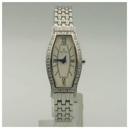 Front view of Bulova Diamonds Women's Quartz Watch 96R52-PO3