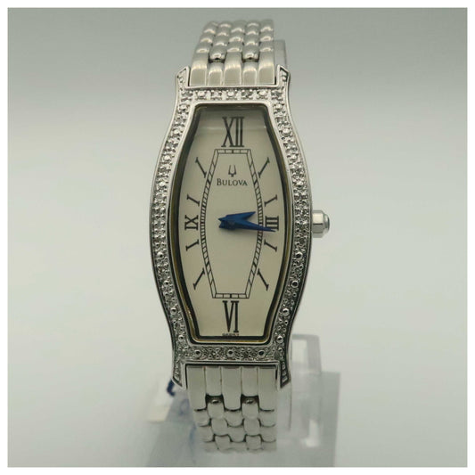 Front view of Bulova Diamonds Women's Quartz Watch 96R52-PO