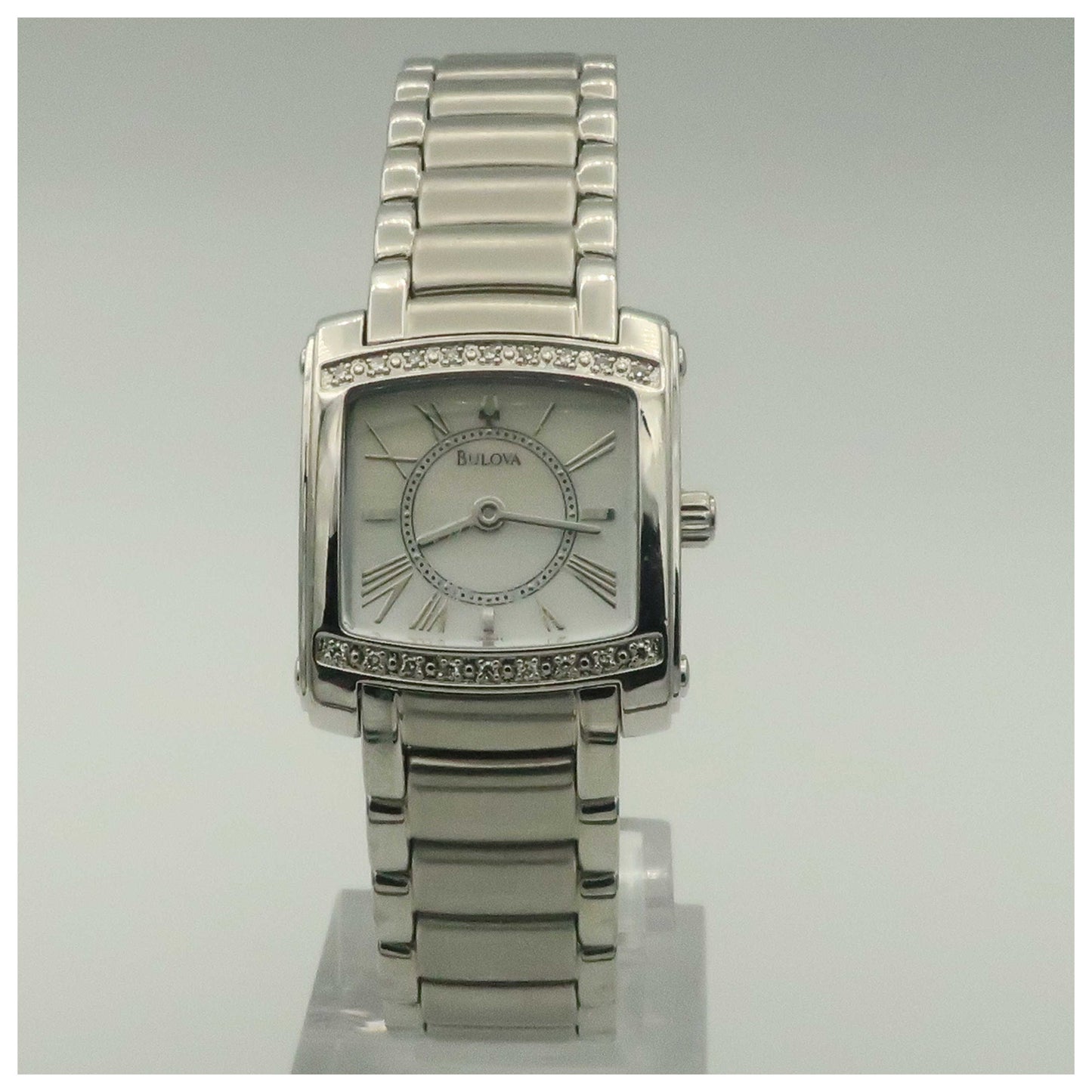 Front view of Bulova Diamonds Women's Quartz Watch 96R56-PO