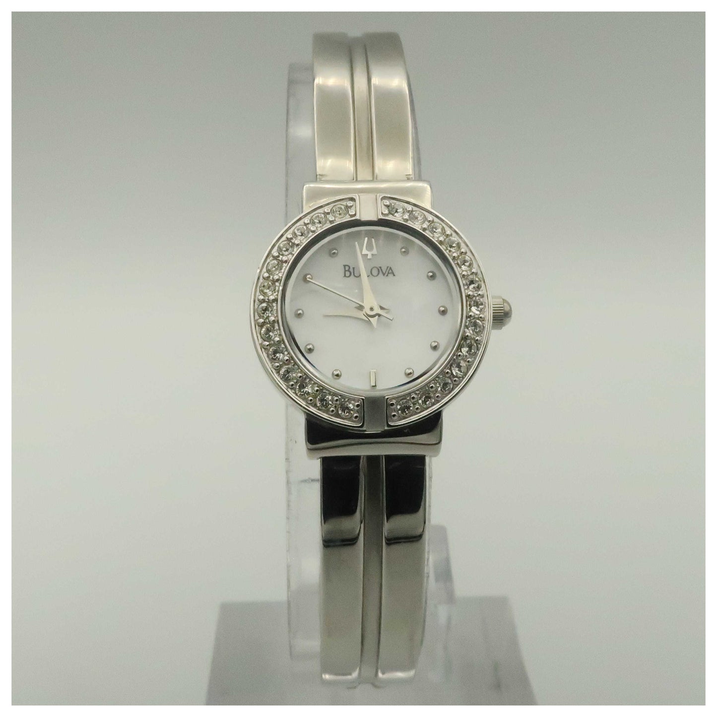 Front view of Bulova Crystal Women's Quartz Watch 96T09-PO